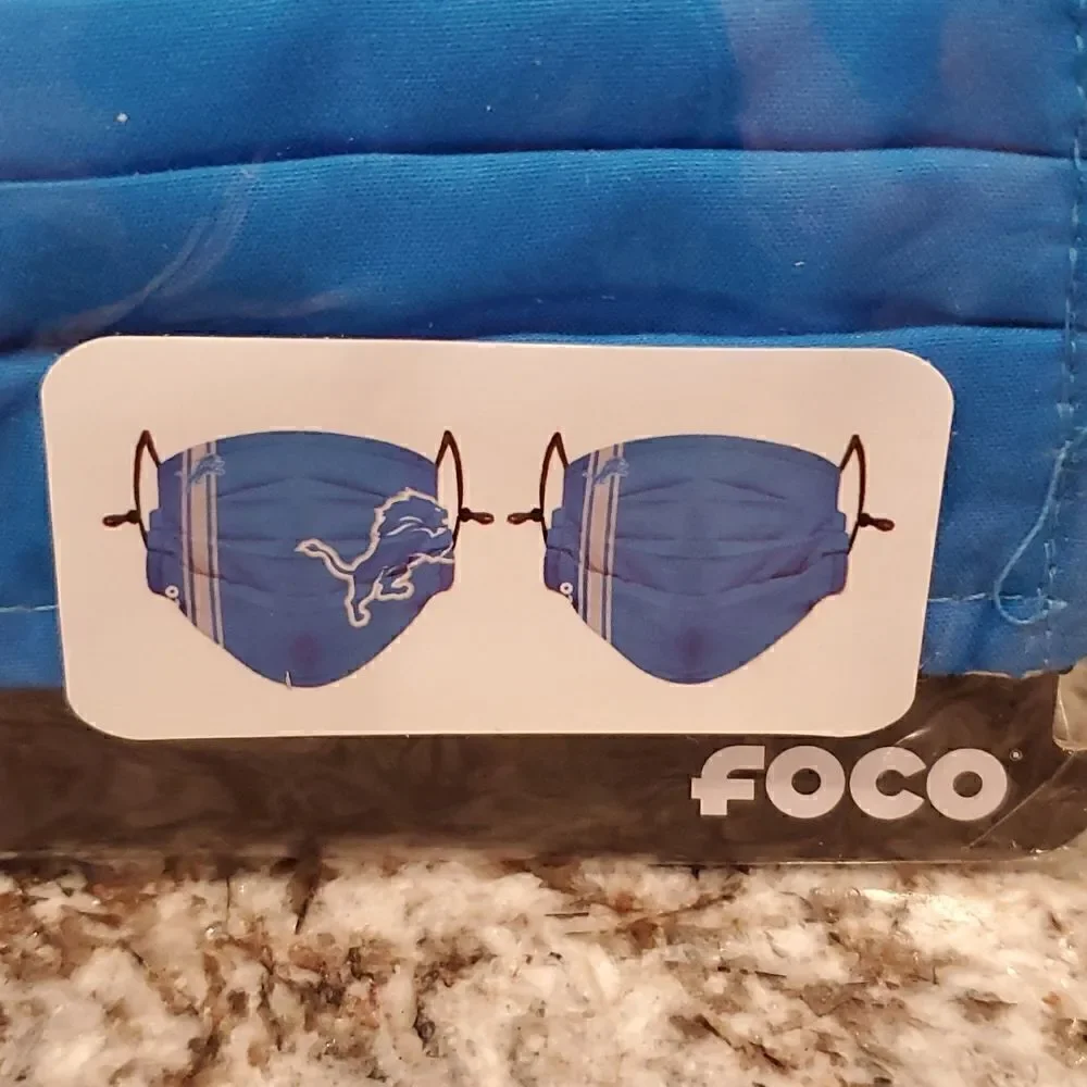 Detroit Lions Facemasks pack of 2 NFL